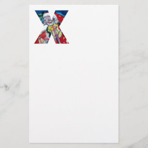 PAPELARIA XMAS X LETTER /SANTA CLAUS COM VIOLINA MONOGRAMA