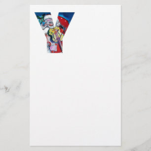 PAPELARIA XMAS Y LETTER/SANTA CLAUS COM VIOLINA MONOGRAMA