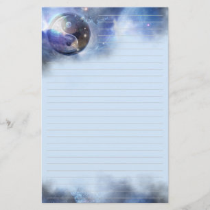 Papelaria Yin azul cósmico Yang alinhado