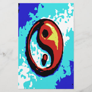 Papelaria Yin Yang - Sinal Vermelho e Azul Artístico