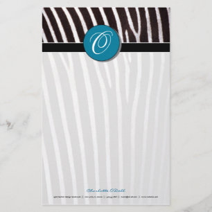 Papelaria zebra; monograma azul
