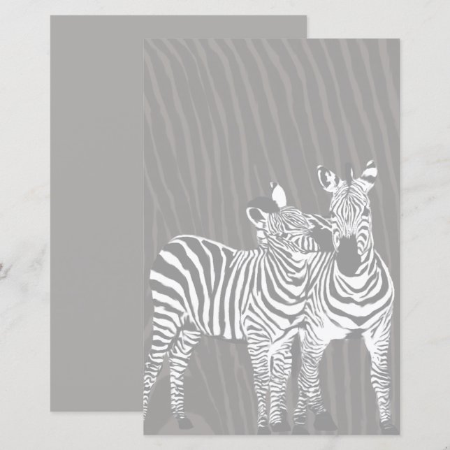 Papelaria Zebra Play Stationary (Frente/Verso)