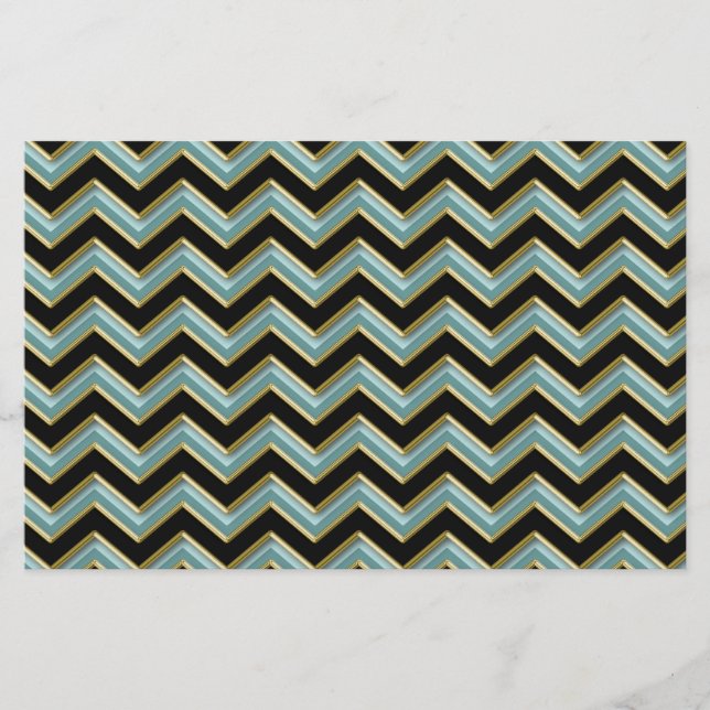 Papelaria ZigZag preto-e-Dourado (Frente)