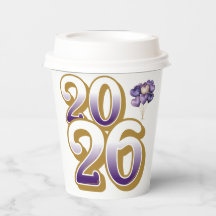 Paper cup-Happy New Year 2026 Tableware Set