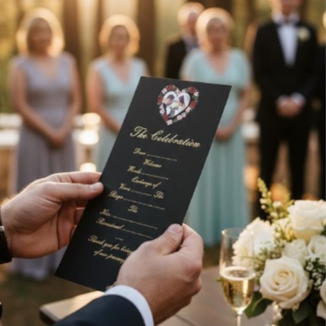 Papeterie de mariage - Programme de mariage noir  (Criador carregado)