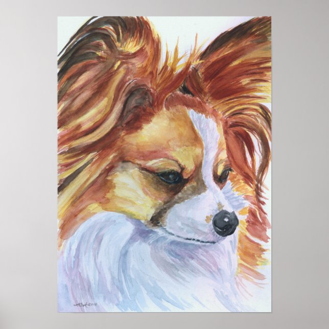 Papillon Dog Impressão (Frente)