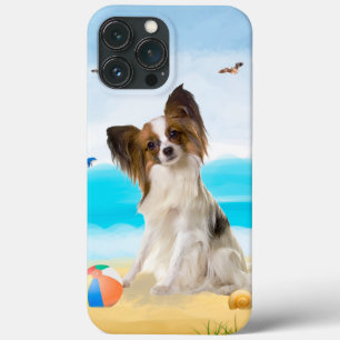 Papillon Dog na Praia
