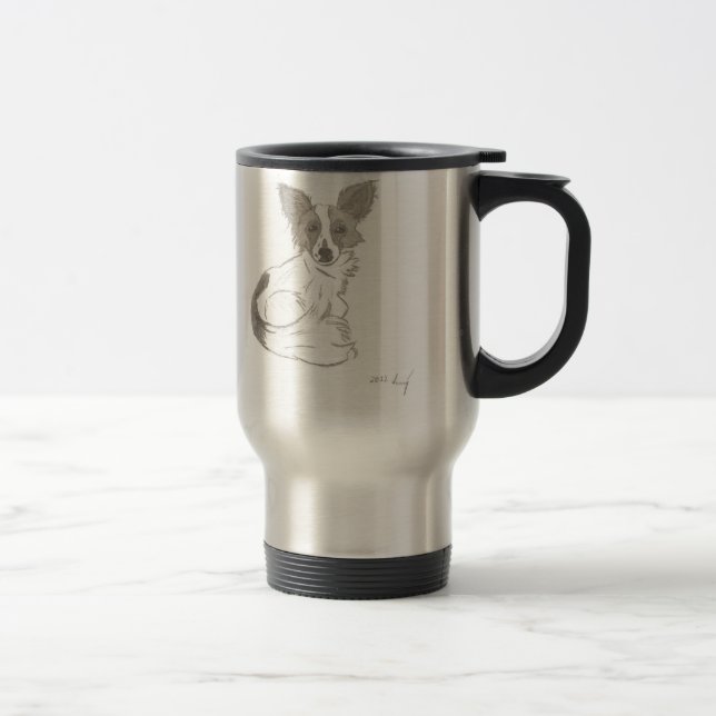 Papillon Sketch Caneca de viagem (Direita)