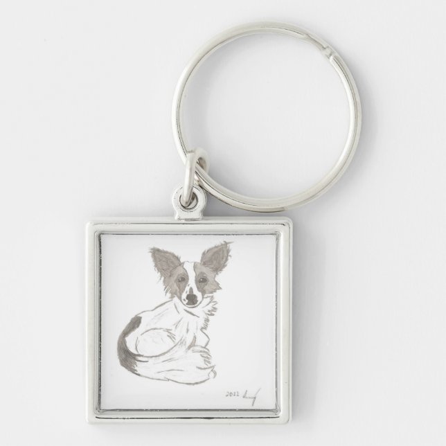 Papillon Sketch Chaveiro (Frente)