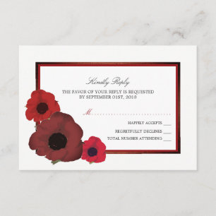 Papoilas vermelhas e serapilheira que Wedding RSVP