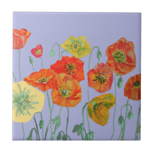 Papoula Laranja Vermelha Papoulas Flor Aquarela Ro