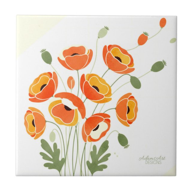 Papoulas Modernas em Aquarela (Frente)