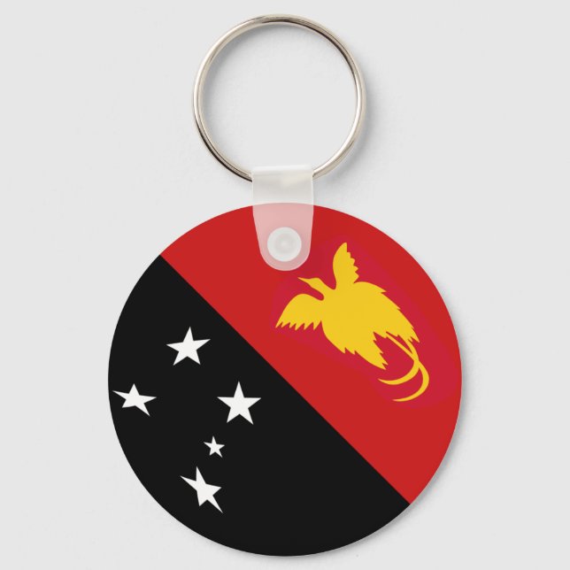 Papua-Nova Guiné - Bandeira de Pesca Chaveiro (Frente)