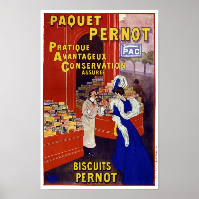 Paquet Pernot Vintage Advertising Poster Restaurad (Frente)