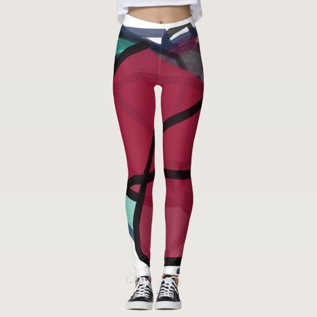 Par Bordéus de leggings (Frente)