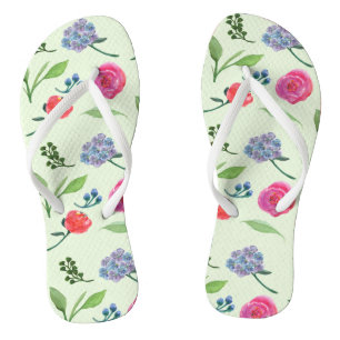 Par Chinelos Florais Aquarela