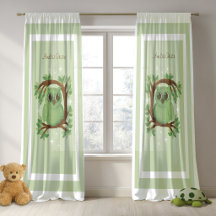 Par de Cortinas Transparentes com Pequena Coruja F