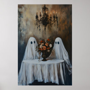 Par de Fantasmas Vintage, Poster Assustador, Arte