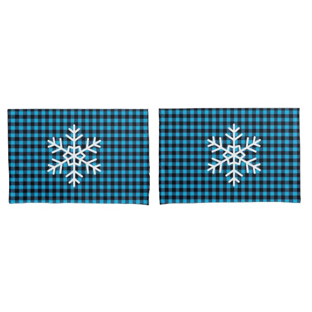 Par de fronhas de plaid Buffalo para feriados (Frente - conjunto)