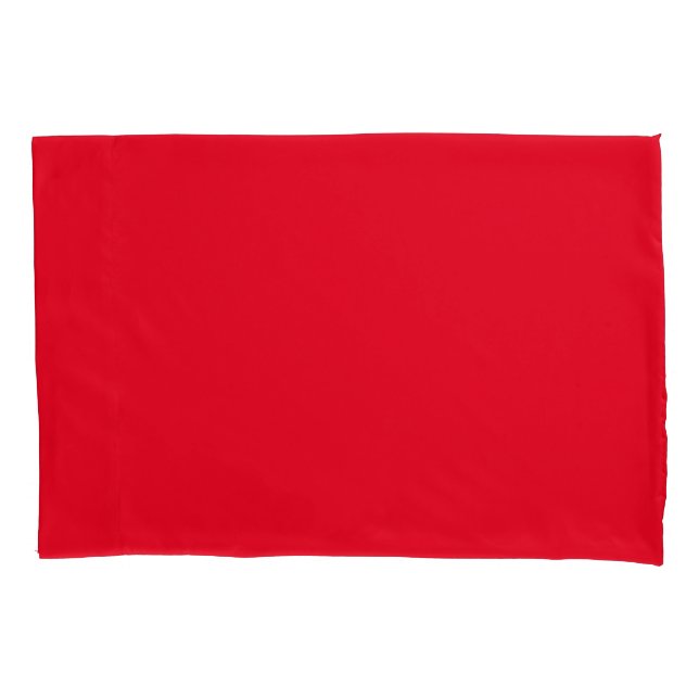 Par de fronhas de tamanho padrão vermelho (Frente-Esquerda)