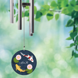 Par de Monograma de Peixes Koi Japoneses Inicial