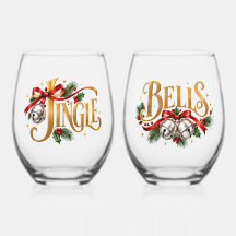 Par de Tipografia de Natal Jingle Bells Dourado