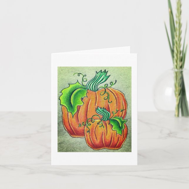 Par do cartão de saudação Pumpkins (Frente)
