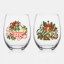 Par Merry Spirits Candy Cane Tipografia de Natal