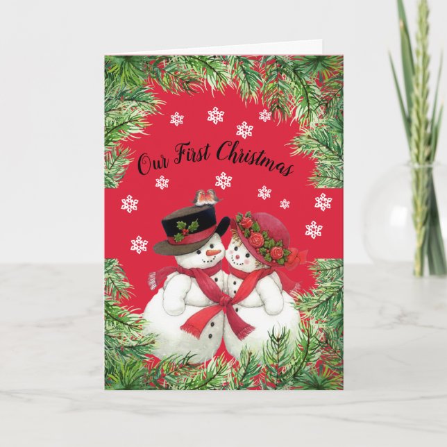 Par Snow Couple, nosso primeiro cartão dobrável de (Frente)