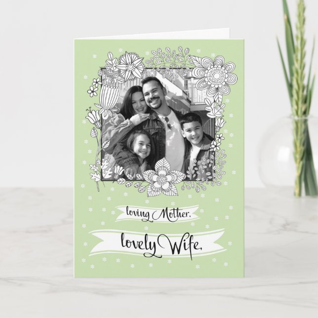 Para a esposa sobre a mãe. Cartão com fotos Person (Frente)