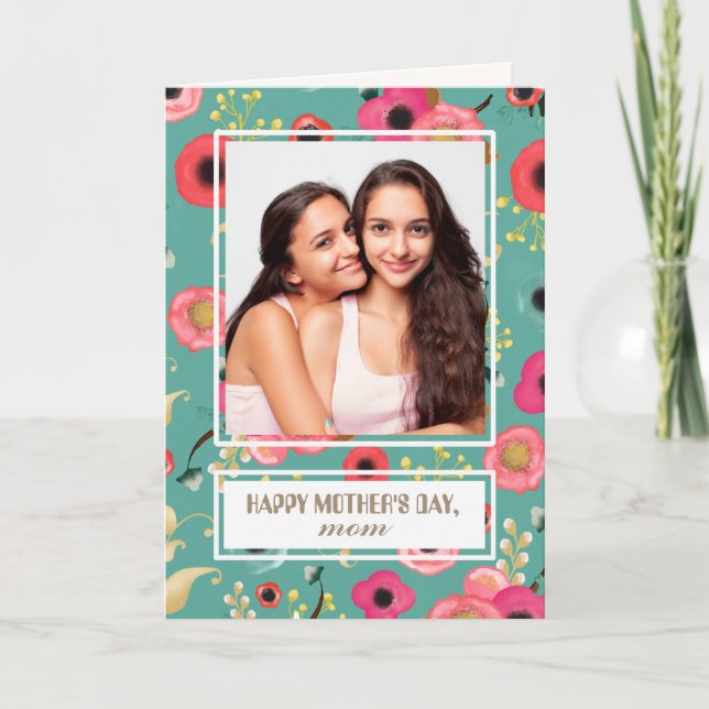 Para a mãe no Dia de as mães. Cartão com fotos Per (Frente)