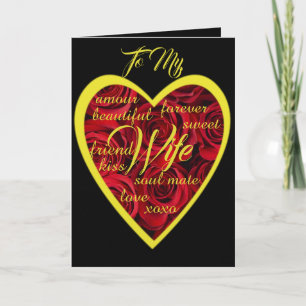 Para a minha esposa, um cartão de palavras adoráve