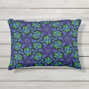 Para Ambientes Externos Almofada externa Jimette Desenho azul e verde