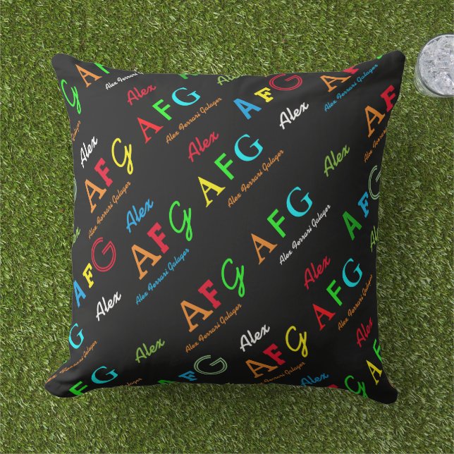 Para Ambientes Externos almofada negra personalizada (Grama)