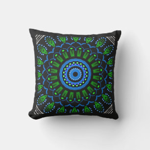 Para Ambientes Externos Almofada quadrada desenho Jimette azul, verde e