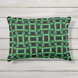 Para Ambientes Externos Almofada rectangle ext. Verde e preto Jimette