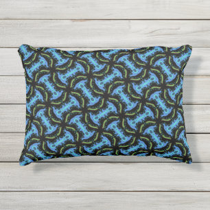 Para Ambientes Externos Almofada retangular Jimette Desenho azul e preto