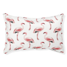 Cama tropical do cão do flamingo cor-de-rosa