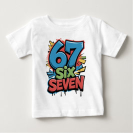Para Bebê 67 Six Seven Camiseta Gráfica Colorida de Pop Art