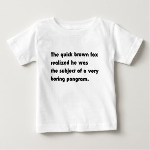 Para Bebê A Camiseta Pangrama Enfadonha da Raposa Marrom Ráp