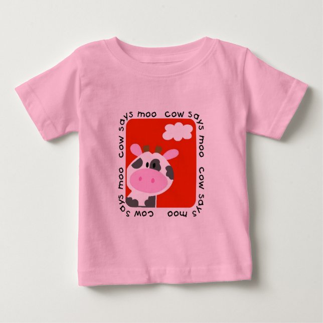 Para Bebê A vaca diz o camiseta e os presentes do MOO (Frente)