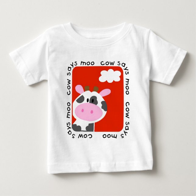 Para Bebê A vaca diz o camiseta e os presentes do MOO (Frente)