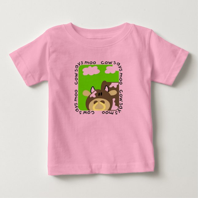 Para Bebê A vaca diz o camiseta e os presentes do MOO (Frente)