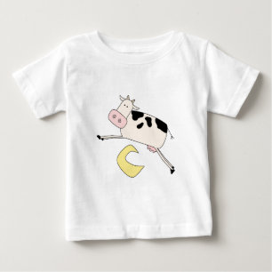 Para Bebê A vaca salta sobre o camiseta e os presentes da