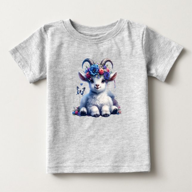 Para Bebê Adorável Camiseta Adorável De Cabra Toddler (Frente)