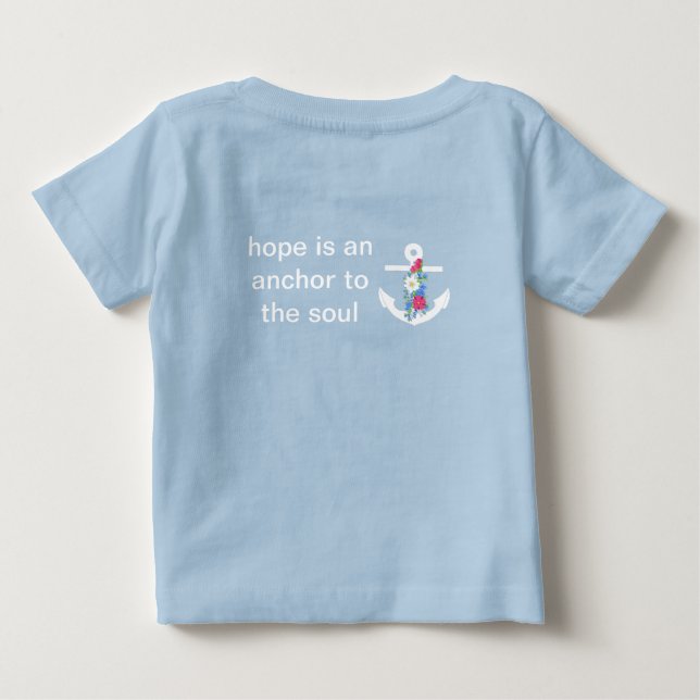 Para Bebê Anchor infantil com camiseta Flores (Verso)