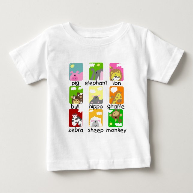 Para Bebê Animais no camiseta e nos presentes da parada (Frente)