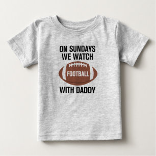 Para Bebê Aos domingos assistimos futebol com camiseta Pai