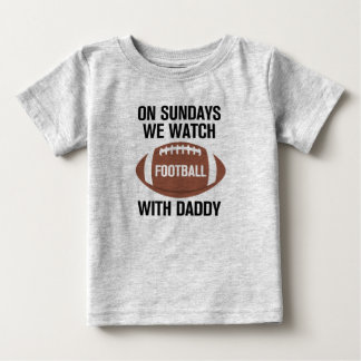 Para Bebê Aos domingos assistimos futebol com camiseta Pai