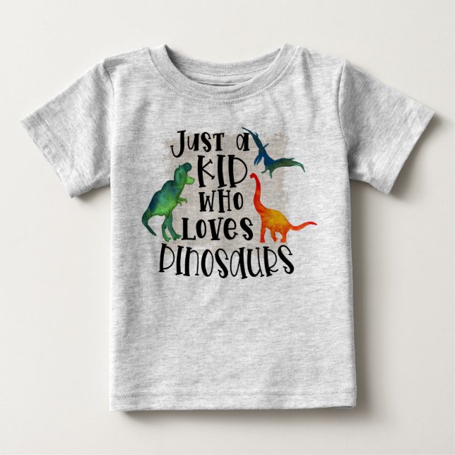 Para Bebê Apenas Uma Criança Que Ama A Camiseta Do Dinossaur (Frente)